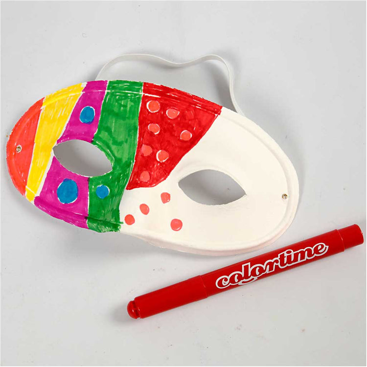 Creativ Company Mask, H: 9,5 cm, B: 18,5 cm, blanc, 10 pièces 1 boîte