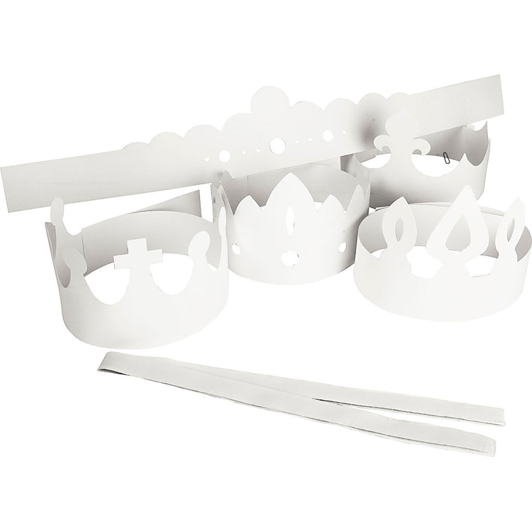 Couronnes Creativ company, h : 10-16,5 cm, l : 60 cm, 230 g, blanc, 5 pièces 1 boîte