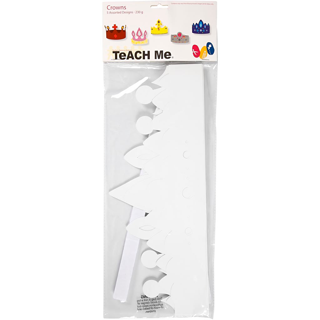 Couronnes Creativ company, h : 10-16,5 cm, l : 60 cm, 230 g, blanc, 5 pièces 1 boîte