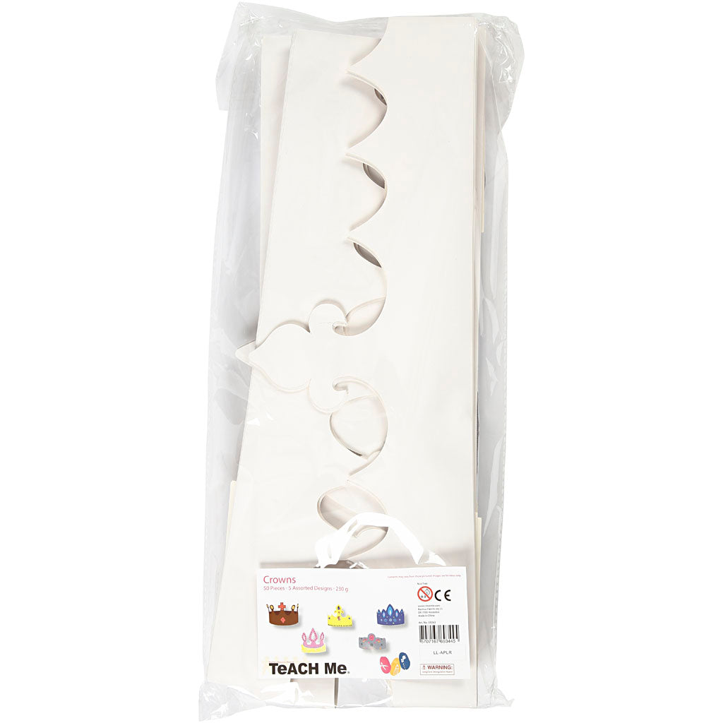 Couronnes Creativ company, h : 10-16,5 cm, l : 60 cm, 230 g, blanc, 50 pièces 1 boîte