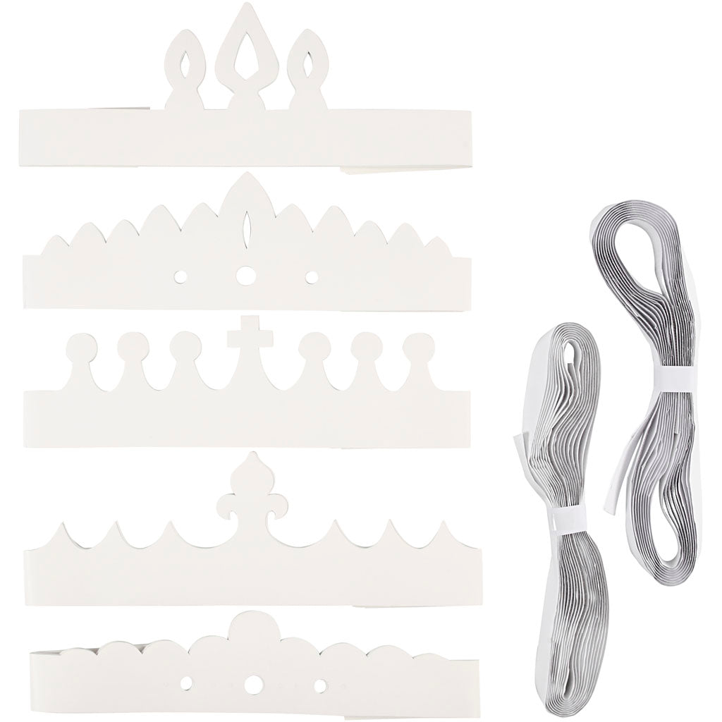 Couronnes Creativ company, h : 10-16,5 cm, l : 60 cm, 230 g, blanc, 50 pièces 1 boîte