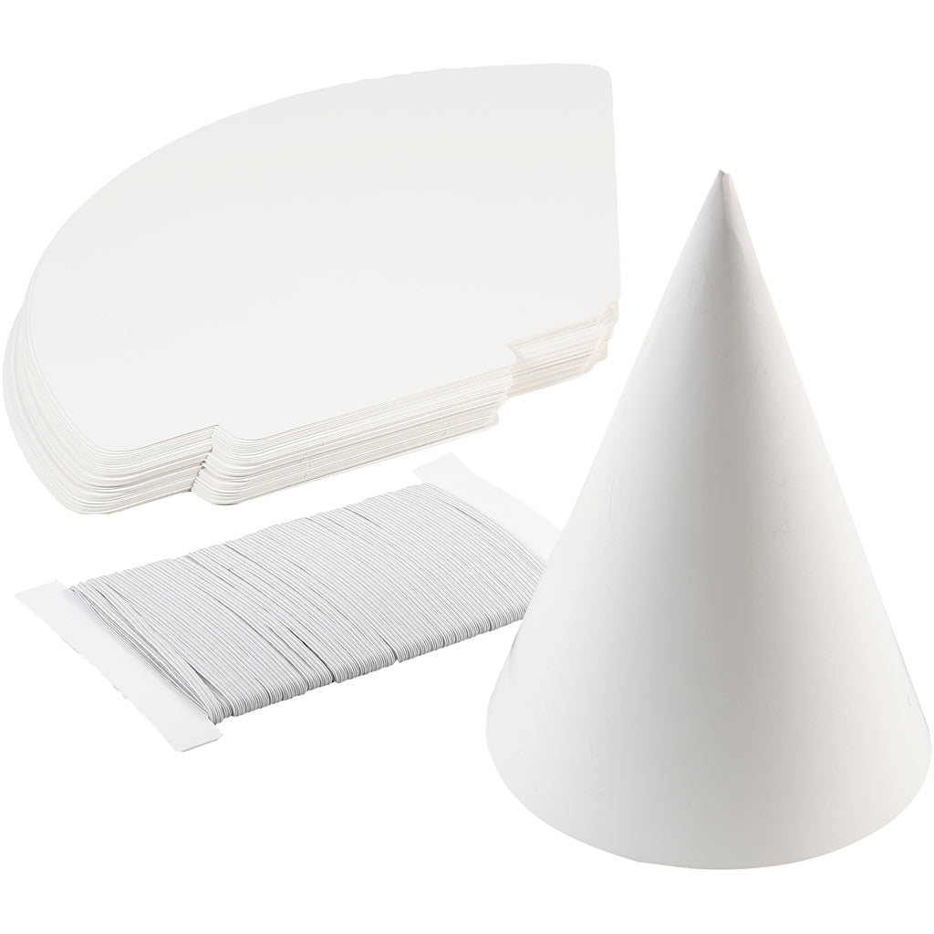 Cône Creativ company, h : 23 cm, d 16,5 cm, 230 g, blanc, 50 pièces 1 boîte