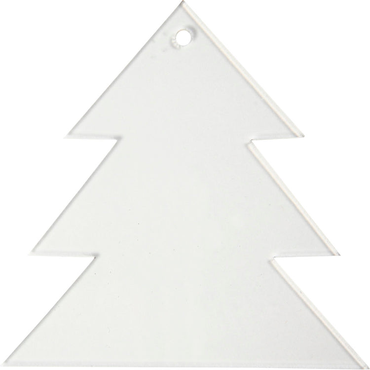 Pendentifs en acrylique Creativ company, sapin de Noël, h: 8 cm, épaisseur 2 mm, 5 pièces 1 boîte
