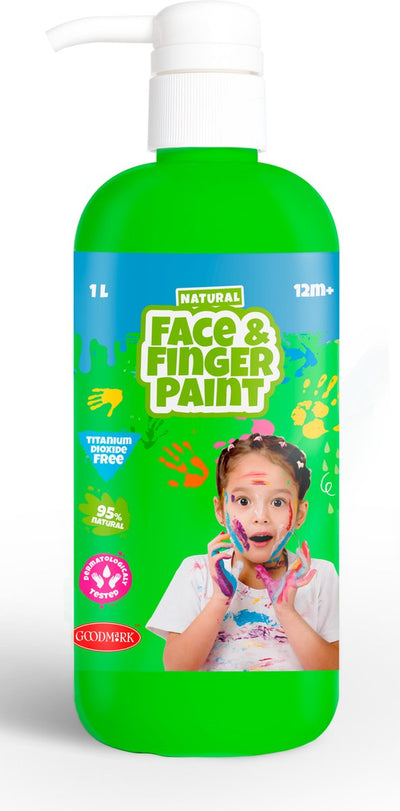 Boti Natural Face Fingerpaint Bottle avec pompe verte, 1L