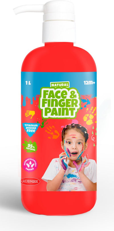 Boti Natural Face Fingerpaint Bottle avec pompe rouge, 1L