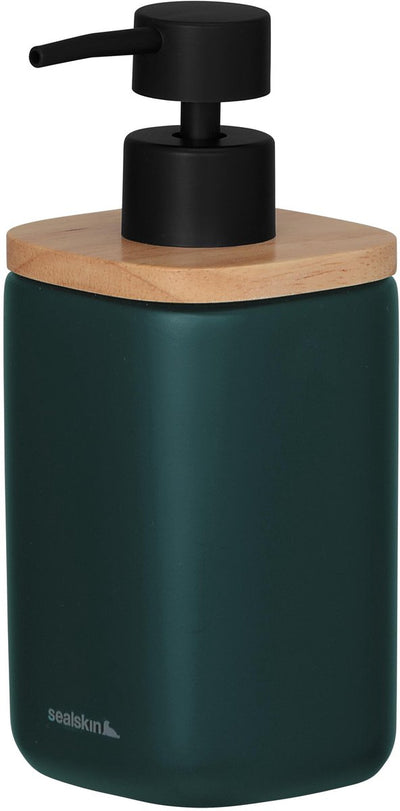 Sealskin mind - distributeur de savon 200 ml - pompe à savon sur pied - FSC - aspect bois vert foncé