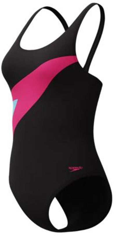 Speedo maillot de bain 1 pièce de sport femme hyperboom papillon dos - noir rose