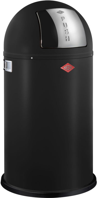 Poubelle pushboy Wesco | 50 litres | métal - noir mat | poubelle - fabriquée en Allemagne
