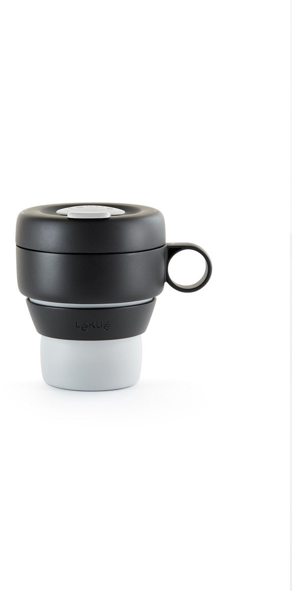 Tasse à café Lékué à emporter - 355 ml - gris