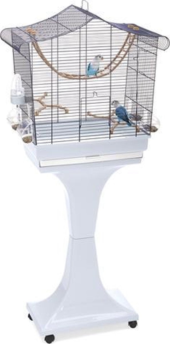 Imac cage à oiseaux sofia gris clair (62,5x33x61-132 cm)