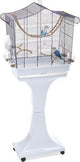 Imac cage à oiseaux sofia gris clair (62,5x33x61-132 cm)