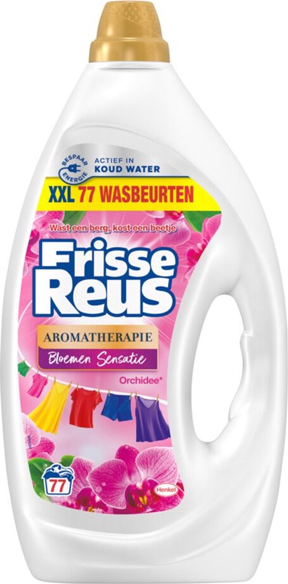 Lessive fraîche orchidée gel géante – liquide – lessive colorée – conditionnement vrac – 77 lavages