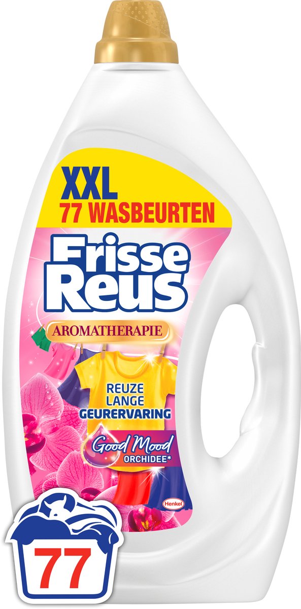 Orchidée gel géante fraîche - lessive liquide - lessive colorée - expérience parfumée fraîche - 77 lavages - emballage vrac
