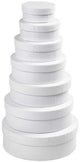 Boîtes rondes Creativ company, h : 4+4,5+5+5,5+6+6,5+7 cm, d 8,5+10,5+12,5+14,5+16,5+18,5+21,5 cm, blanc, 7 pièces 1 set