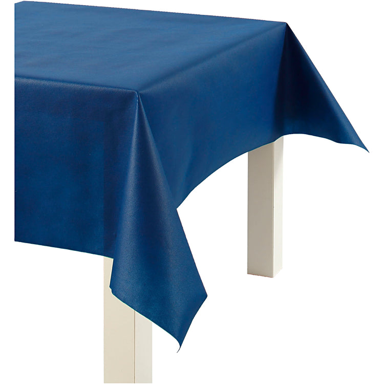 Nappe Creativ company en imitation textile, l: 125 cm, 70 gr, bleu foncé, 10 m 1 rouleau