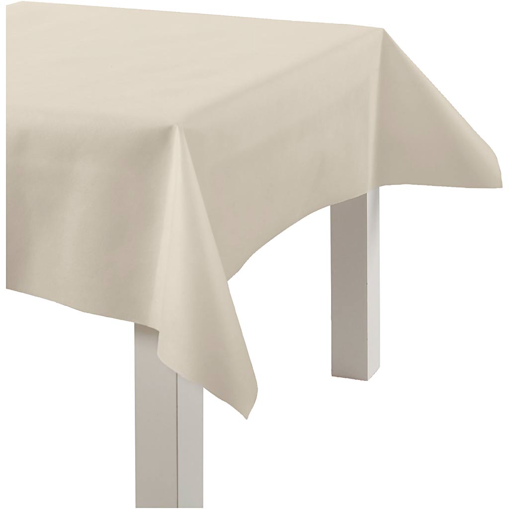 Nappe Creativ company en imitation textile, l: 125 cm, 70 gr, crème, 10 m 1 rouleau