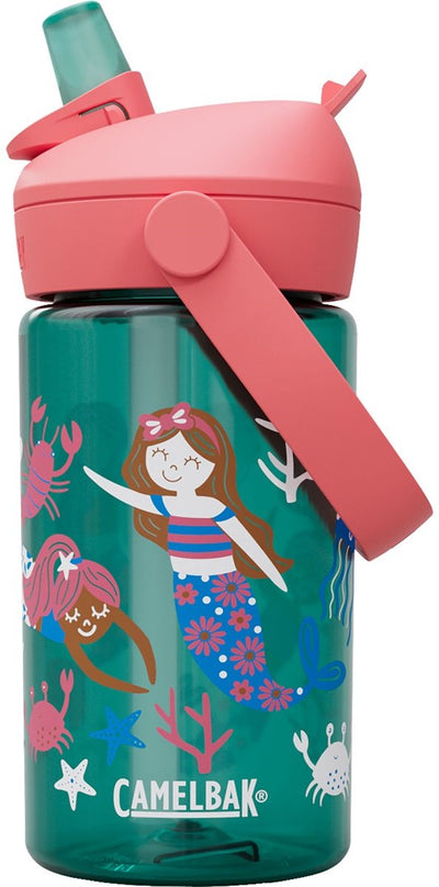 Camelbak thrive flip paille gourde enfants - 400 ml - avec paille - bouteille d'eau - vert (amis sirènes)