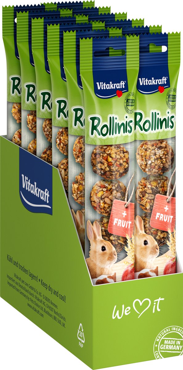 Vitakraft rollinis fruit - snacks pour rongeurs - 12x48 gr