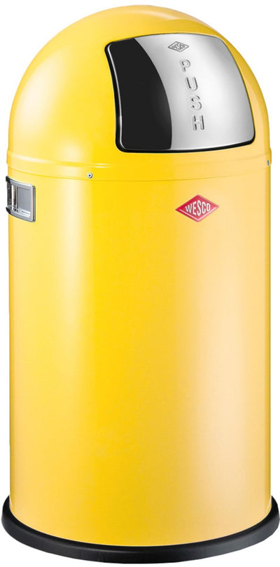 Poubelle junior Wesco pushboy | 22 litres | métal - jaune citron | poubelle - fabriquée en Allemagne