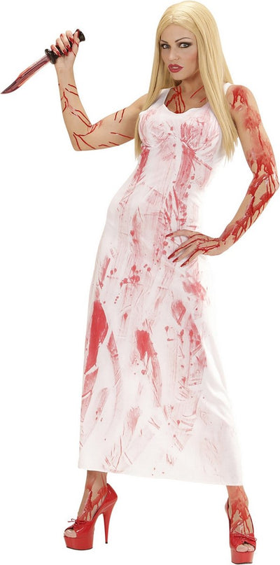Vegaoo Costume d'Halloween de meurtrière ensanglantée pour femme - Déguisement - Grand