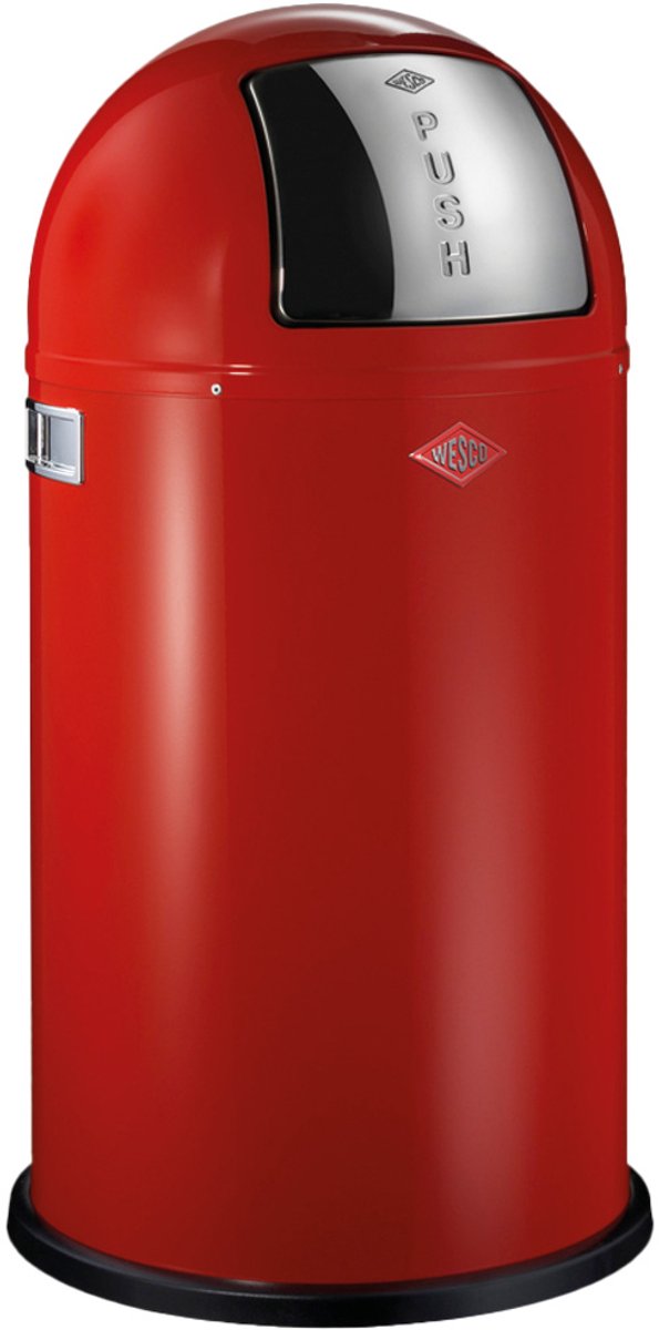 Poubelle pushboy Wesco | 50 litres | métal - rouge | poubelle - fabriquée en Allemagne