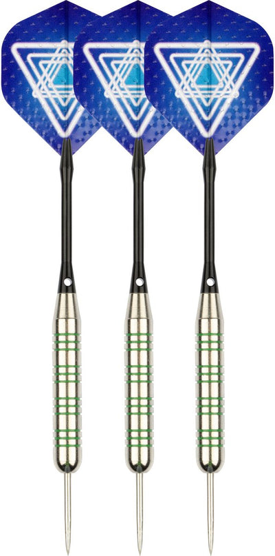 Set complet de fléchettes Faver - axes de rechange - argent nickelé - métallique - bleu - 23 grammes