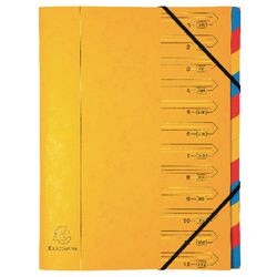 Dossier de tri 54129e exacompta 12 compartiments jaune