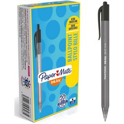 Stylo à bille inkjoy 100rt papermate s0957030 bouton poussoir noir moyen