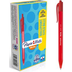 Stylo à bille inkjoy 100rt papermate s0957050 bouton poussoir rouge moyen