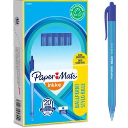 Stylo à bille inkjoy 100rt papermate s0957040 bouton poussoir bleu moyen