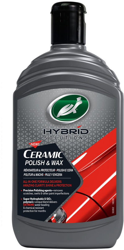 Cire à polir pour céramique Turtle Wax HS - Formule tout-en-un - Offre une protection contre la brillance - 500 ml