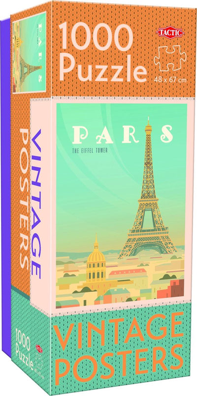 Tactic vintage Paris – puzzle – 1000 pièces – métropole romantique au style rétro – design épuré et apaisant – haute qualité scandinave