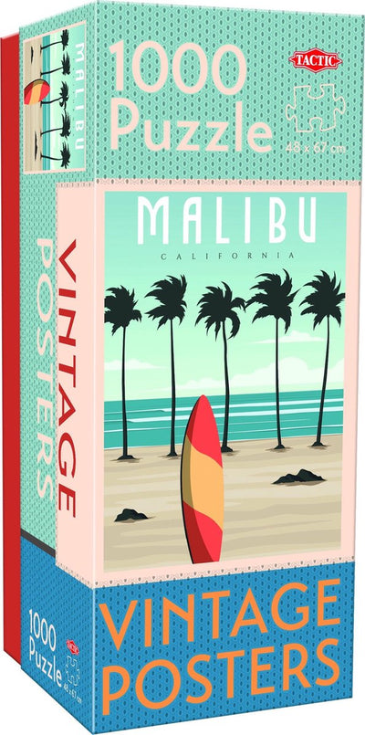 Tactic vintage Malibu – puzzle – 1000 pièces – ambiance plage rétro de Californie – design épuré et apaisant – haute qualité scandinave
