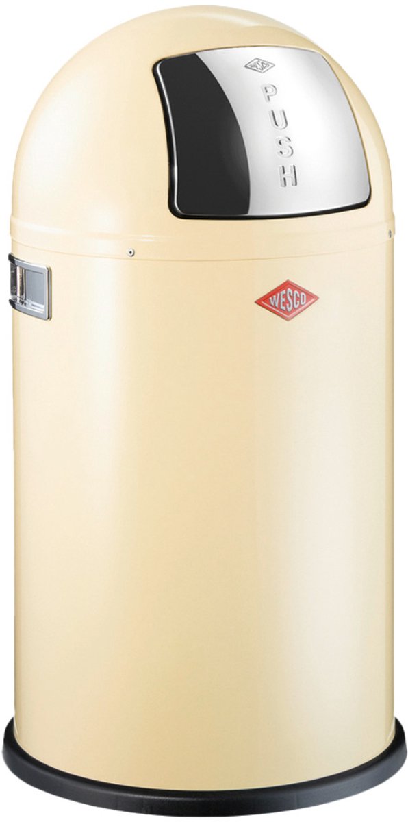 Poubelle junior Wesco pushboy | 22 litres | métal - amande | poubelle - fabriquée en Allemagne