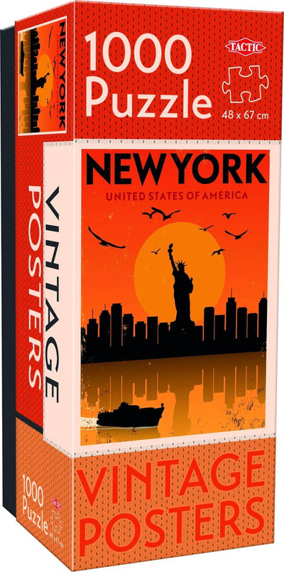 Tactic vintage new york – puzzle – 1000 pièces – métropole emblématique au style rétro – design épuré et apaisant – haute qualité scandinave
