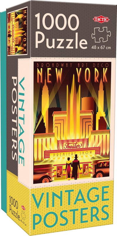 Tactic vintage new york - puzzle - 1000 pièces - paysage urbain américain classique dans un style rétro - design épuré et apaisant - haute qualité scandinave