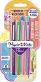 Feutres Paper Mate Flair | pointe moyenne (0,7 mm) | diverses couleurs de vacances tropicales | 8 pièces