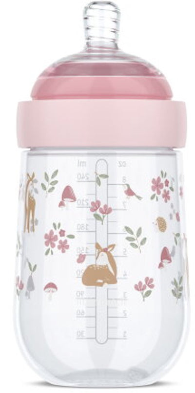 Mepal biberon mio little dutch - 240 ml - anti-colique - conception en spirale empêchant le colmatage - silicone de qualité médicale - jardin de fées
