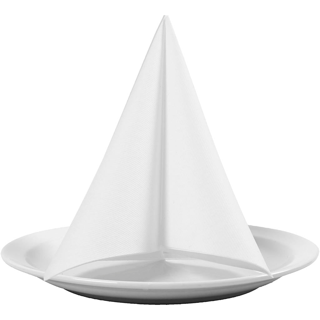 Serviettes Creativ company, format 40x40 cm, 60 gr, blanches, 20 pièces 1 boîte