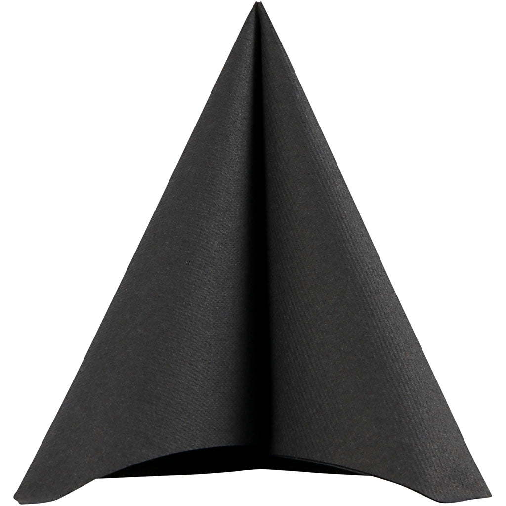 Serviettes Creativ company, format 40x40 cm, 60 gr, noires, 20 pièces 1 boîte