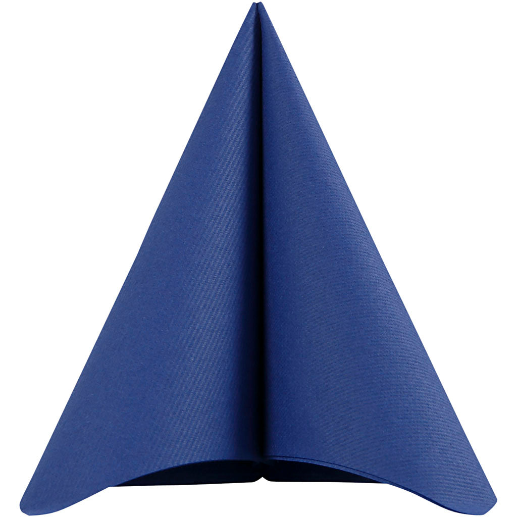 Serviettes Creativ company, dim. 40x40 cm, 60 gr, bleu foncé, 20 pièces 1 boîte