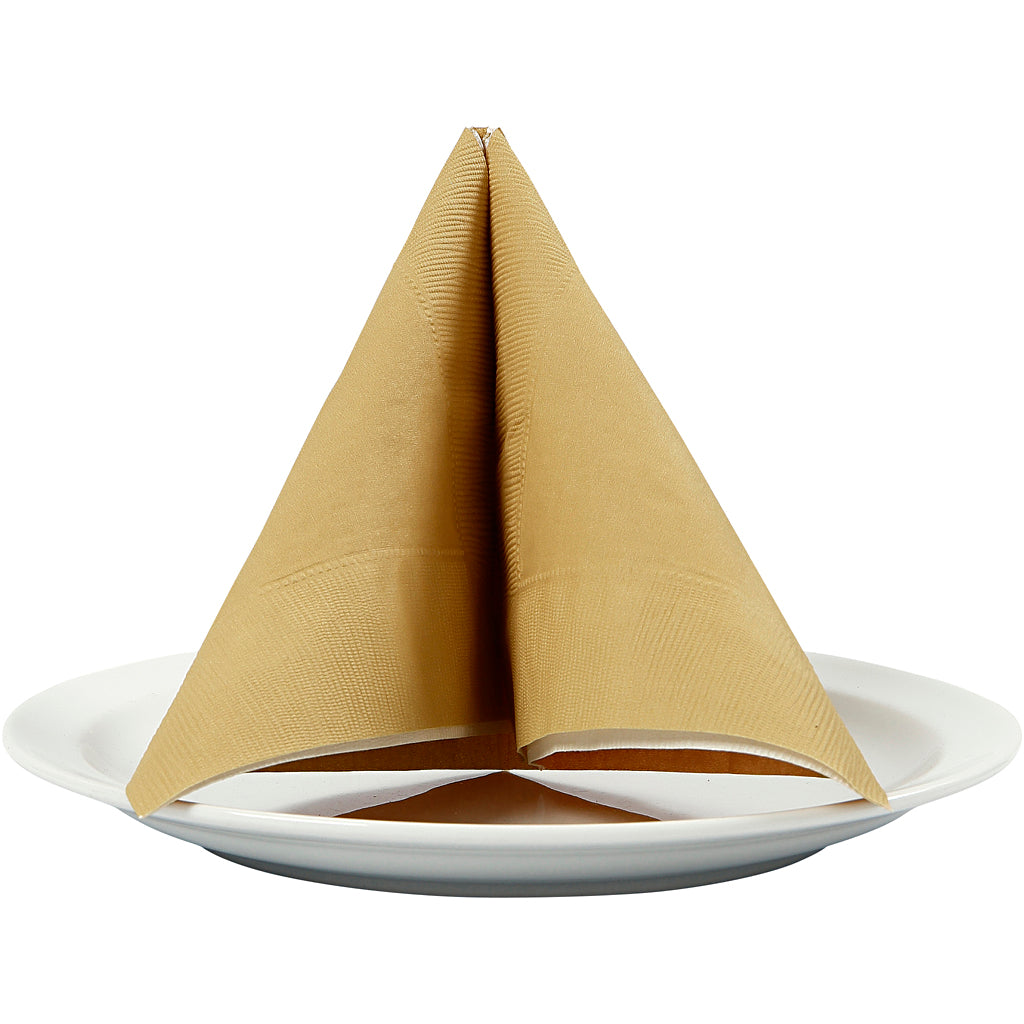Serviettes Creativ company, dim. 40x40 cm, 60 gr, or, 20 pièces 1 boîte