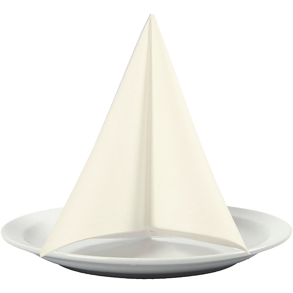 Serviettes Creativ company, format 40x40 cm, 60 gr, blanc cassé, 20 pièces 1 boîte