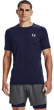 Chemise de sport Under Armour UA HG Armour Fitted SS-Blu pour hommes - Midnight Navy - Blanc