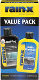 Pack économique Rain-x anti-pluie et anti-buée - 2x200 ml - revêtement anti-pluie = technologie hydrophobe