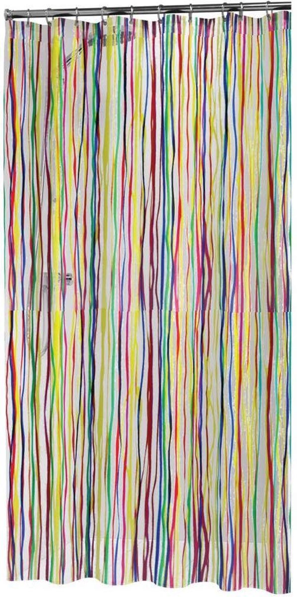 Rideau de douche en peau sceaux sceaux rigato 180x200 cm multi-colorant