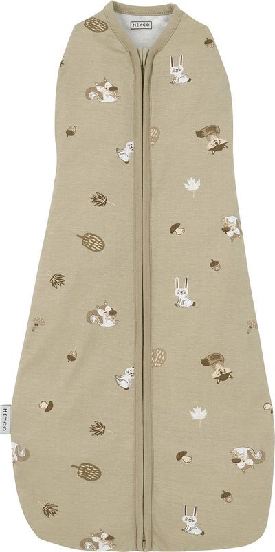 Meyco gigoteuse d'emmaillotage cocon animaux de la forêt pour bébé - sable - 4-8 mois - 70 cm - 0,3 tog