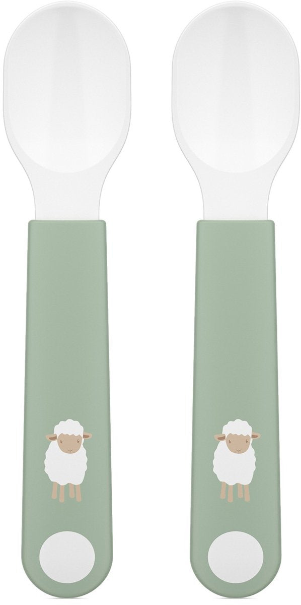 Mepal mio cuillère d'entraînement Little Dutch - lot de 2 - bonne prise en main - vaisselle pour enfants - petite ferme