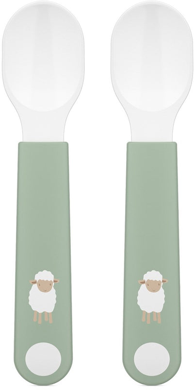 Mepal mio cuillère d'entraînement Little Dutch - lot de 2 - bonne prise en main - vaisselle pour enfants - petite ferme