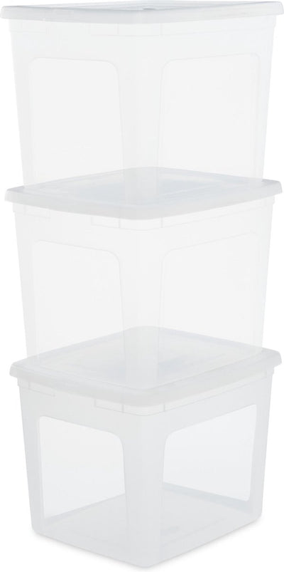 Boîte de rangement Iris clearbox - 30l - plastique - transparent - lot de 3